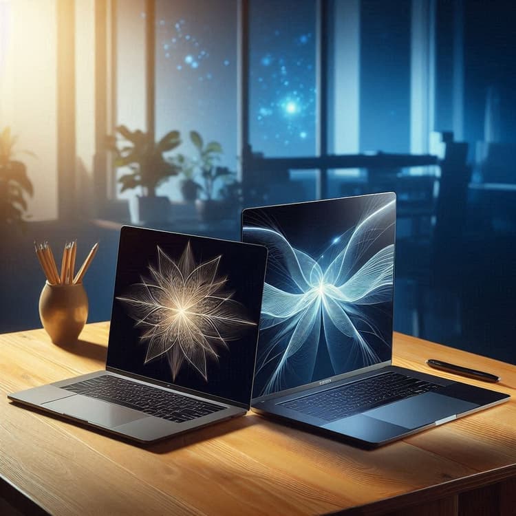 Two laptops side by side