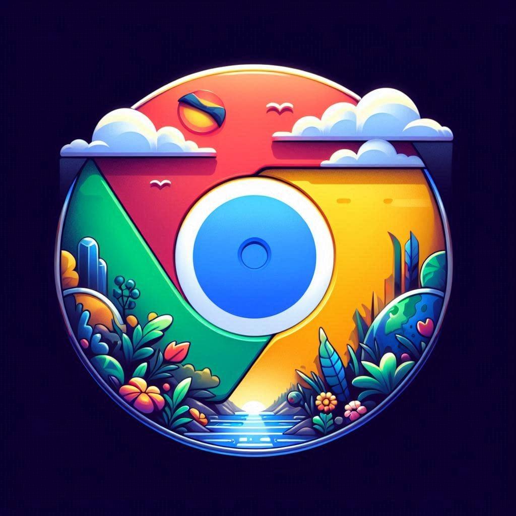 An image of artistic chrome icon