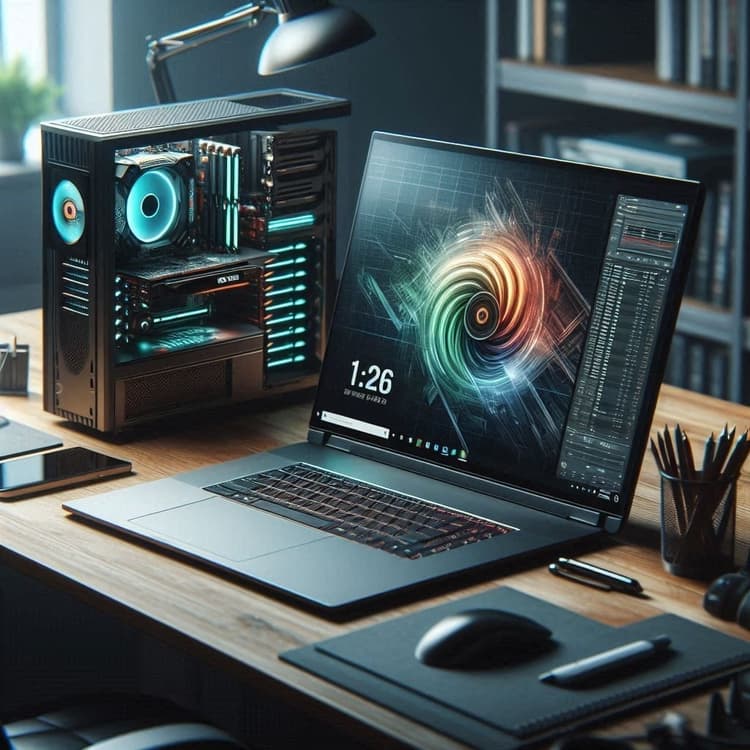 An image of a very cool desk setup