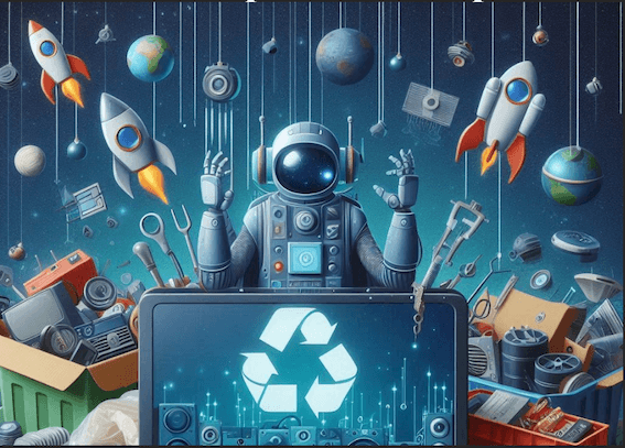 A Robot worried about the Electronic waste generated 