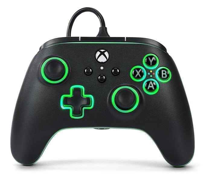 PowerA Wired Gaming Controller showing its ergonomic Xbox-style