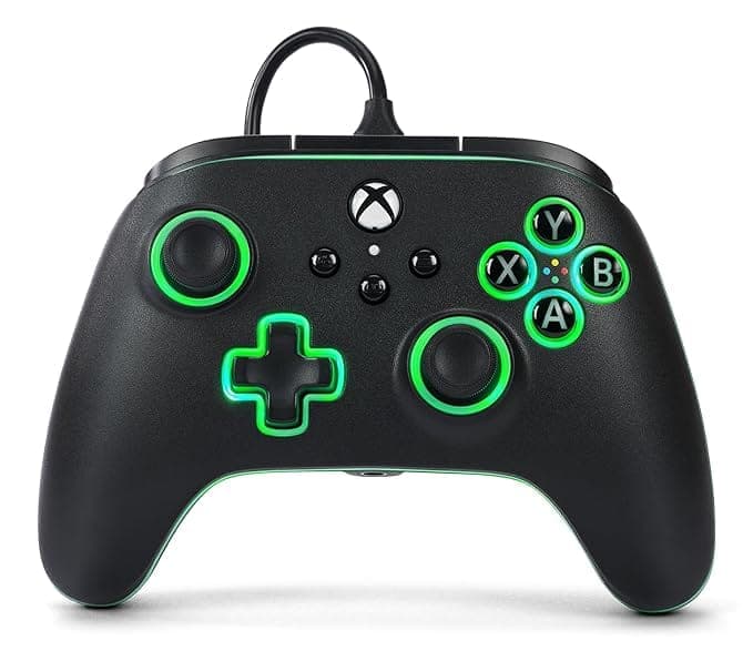 PowerA Wired Gaming Controller showing its ergonomic Xbox-style