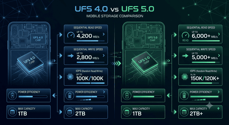 UFS 4.0 vs UFS 5.0: Best Storage Guide 2026