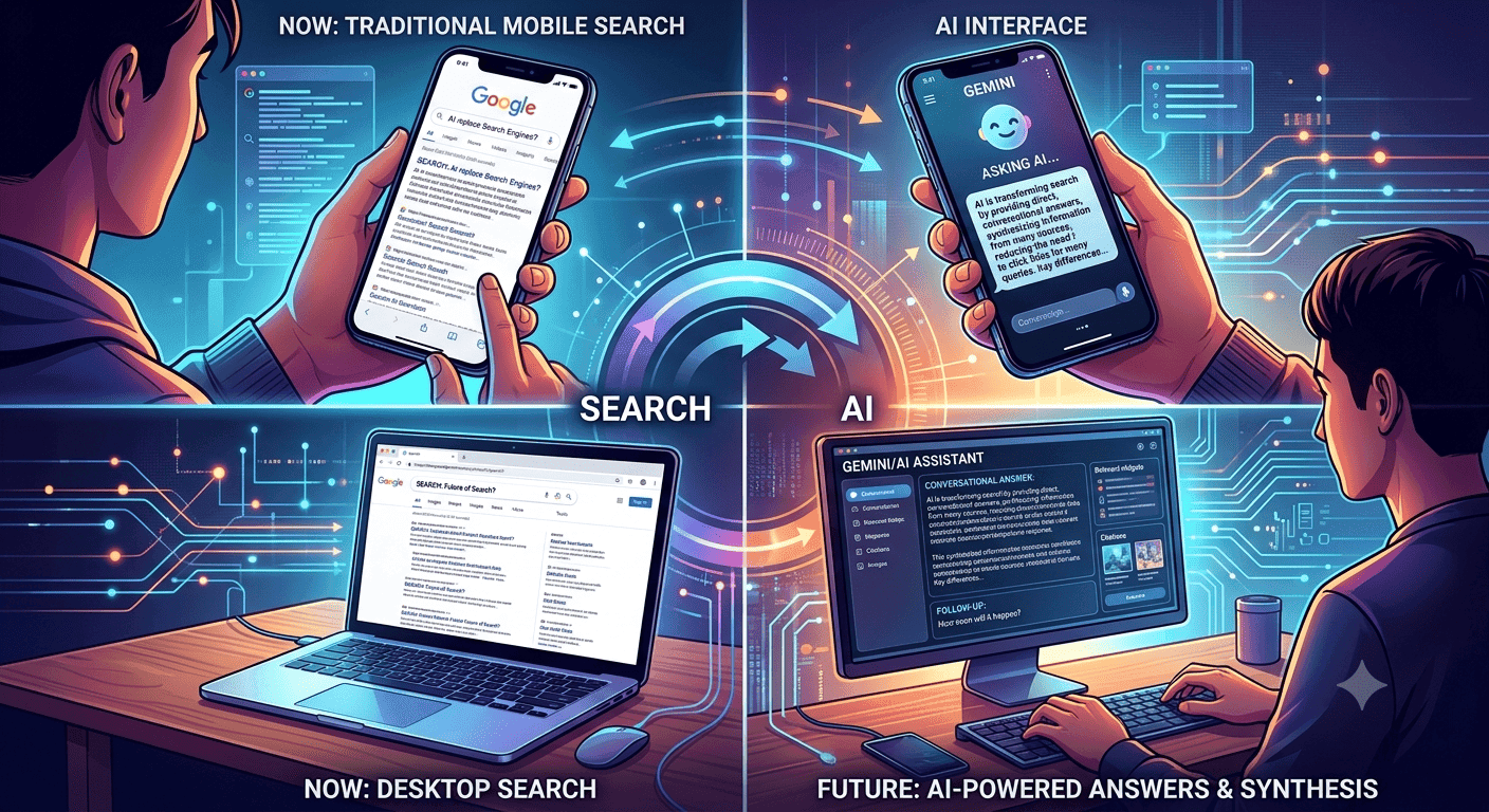 Can AI Replace Search Engines on Phones and PCs?