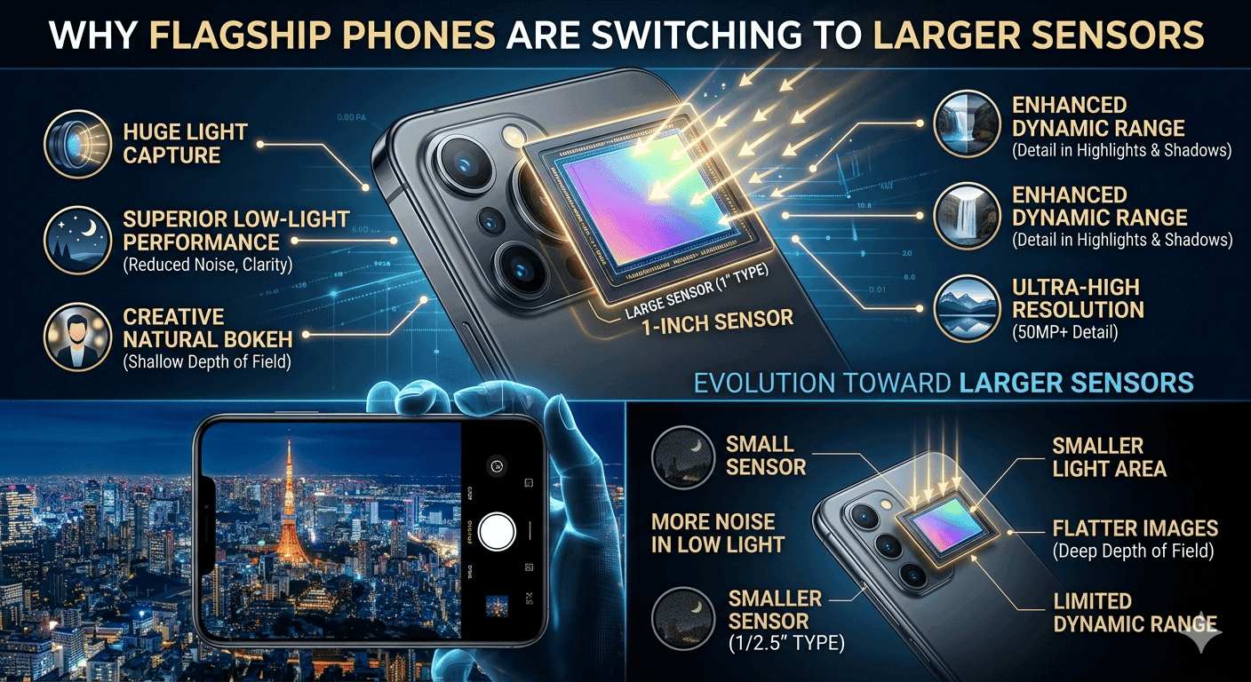 Why Flagship Phones Are Switching to Larger Camera Sensors?