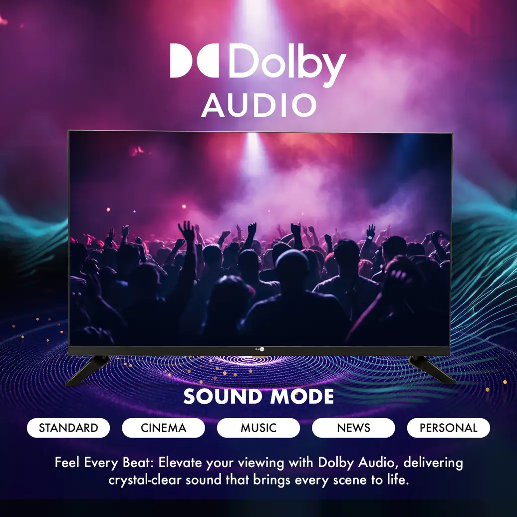 Immersive sound and smart entertainment with Dolby Audio and Google TV.