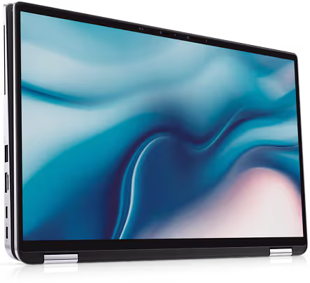 Premium aluminum build of the Dell Latitude 9410 2-in-1 with touchscreen and pen support.