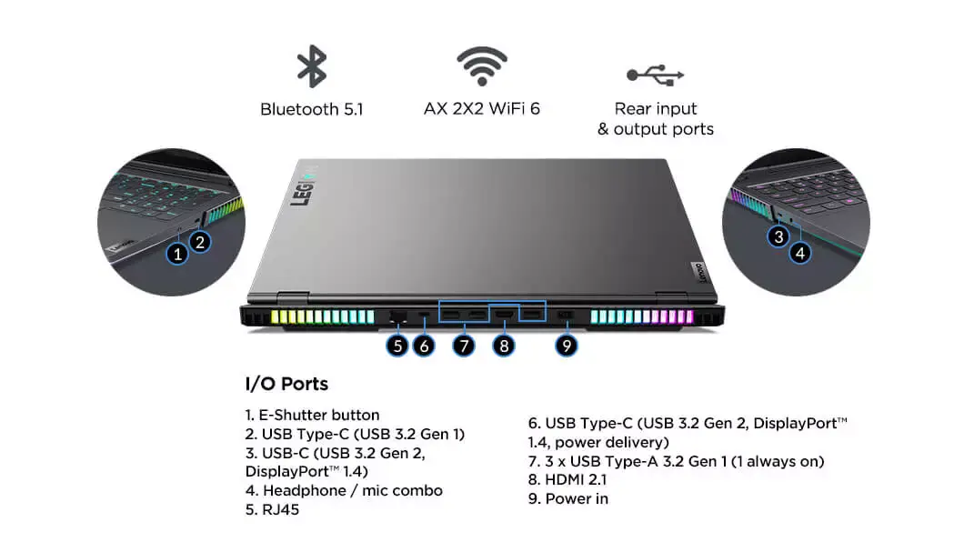 Legion 7 TrueStrike RGB keyboard and advanced cooling design built for gamers
