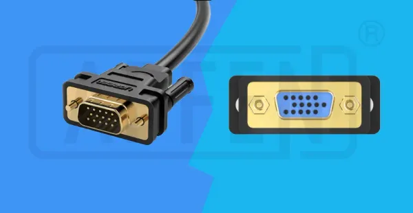 an image of the vga port and cable
