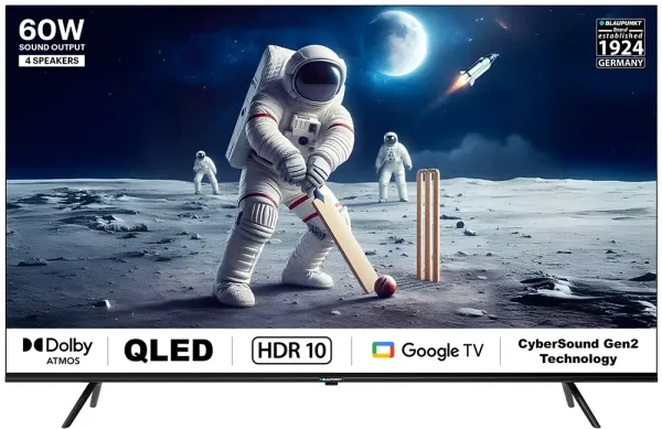 Immersive 4K HDR visuals on the Blaupunkt 43-inch QLED Google TV with bezel-less design.