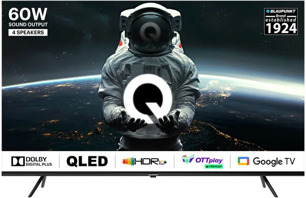 Blaupunkt 50-inch QLED – Bezel-less design with 4K clarity.